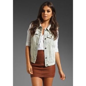 Free people studded denim vest